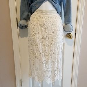 Bobeau Lace Midi Skirt